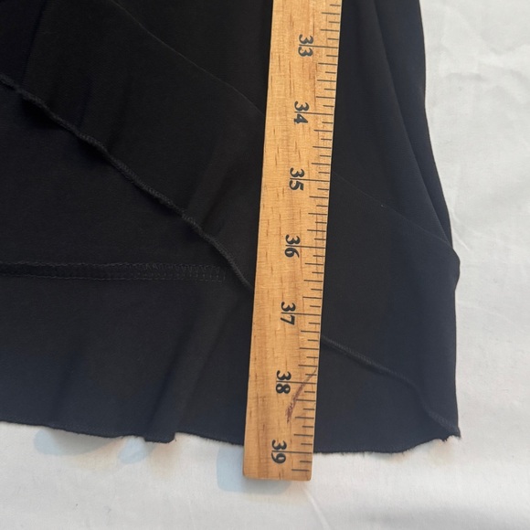 Vintage 90s Y2K Black Long Sleeve Midi Slip Dress with Ruffles, Fairy Grunge - Picture 6 of 7